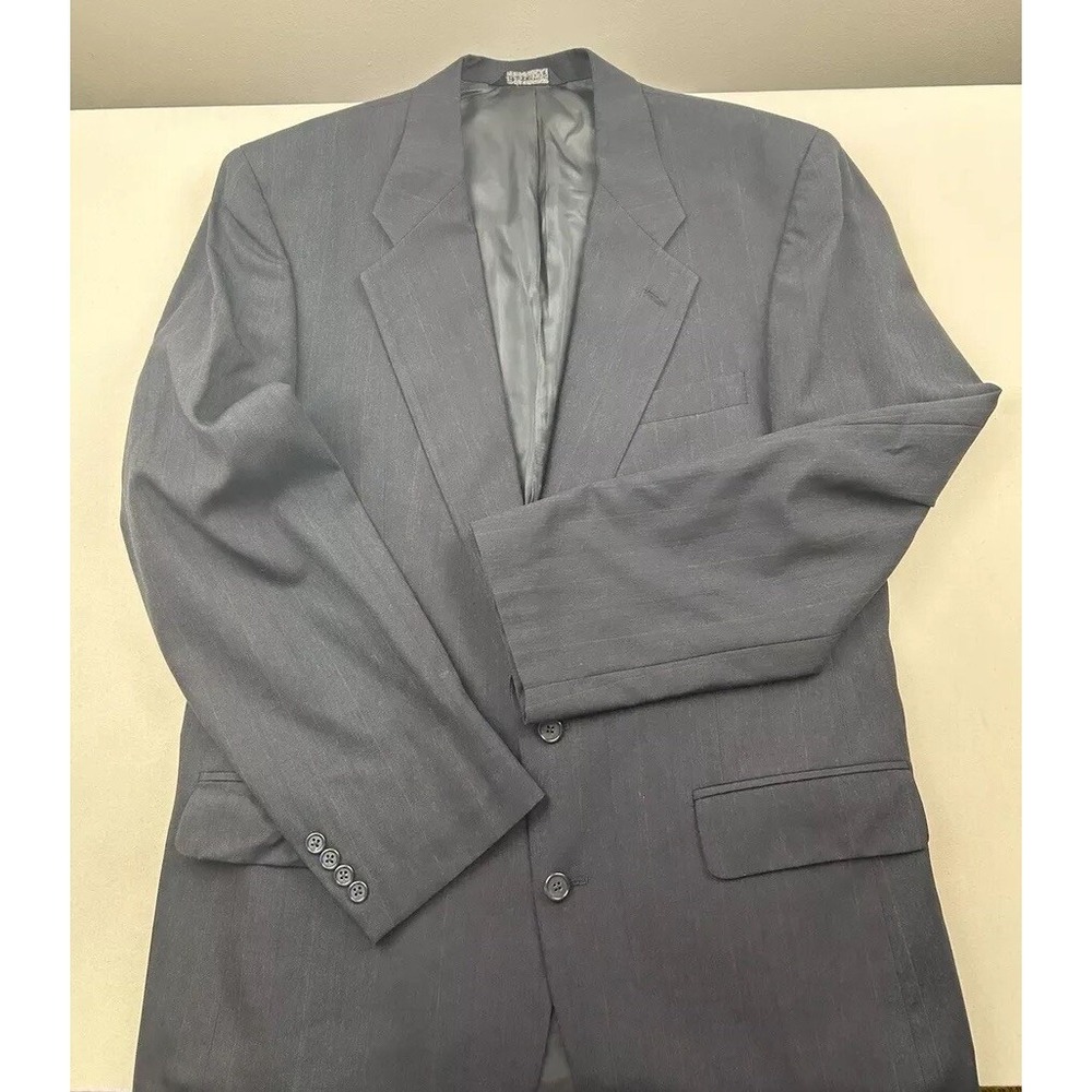 Burberrys 100% Wool Sport Coat Blazer Mens 43 Navy Blue Suit Jacket Two Button
